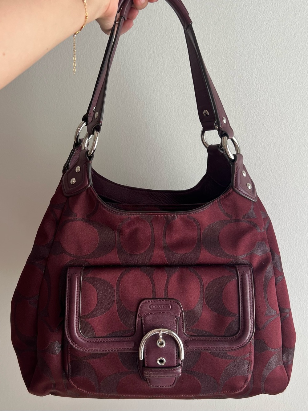 Coach Campbell Signature Metallic Hobo Bag